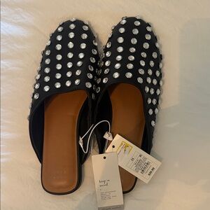 A New Day Black Mules with Silver Accents NWT :  Size 11
